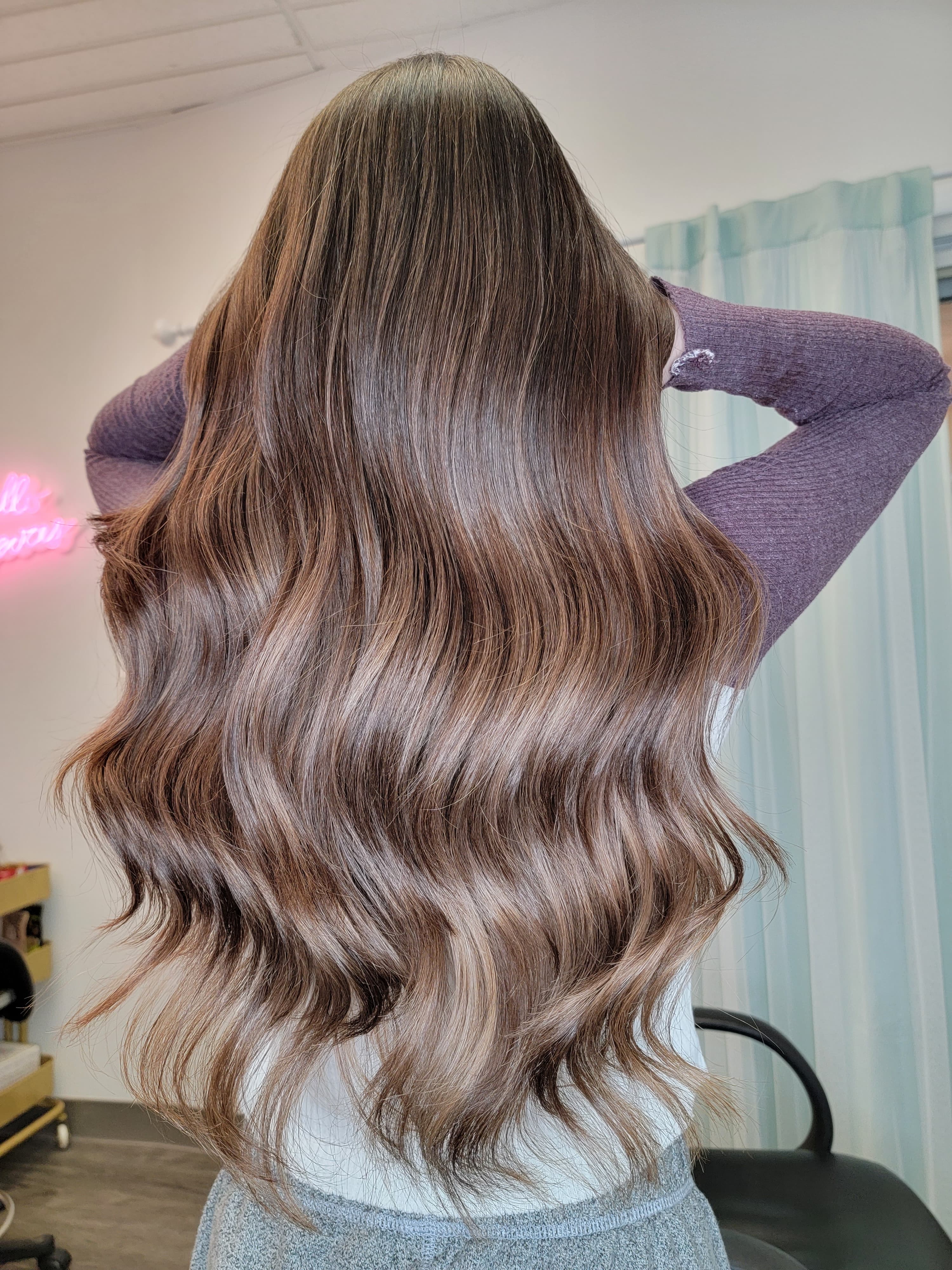 Brunette balayage waves